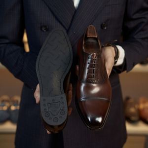 Zapatos Oxford de Punta Cuadrada Premium para Hombre, Clásicos, Formales, para Negocios, Bodas, Personalizables, Pedido al por Mayor, Parte Superior de Cuero Valentina - Product Image 3