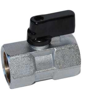 Mini robinet à tournant sphérique manuel 3/8 F/F pour eau gazole média haute température - Product Image 1