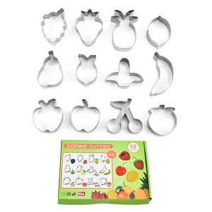 Cookie DIY 12 Pcs Cookie Cutters Set Stainless Steel Cookie Mold Biscuit Molds Flower Shape For Baking Tools