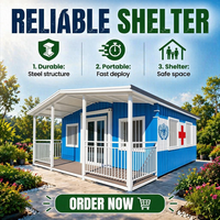 Casa Prefabricada de Diseño Viral Global de 20 pies con Sistema Solar Preinstalado para Alivio de Desastres en Áreas Remotas y Vivienda de Emergencia