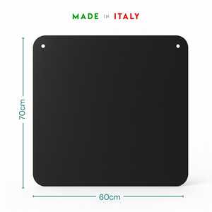 Plaque de protection pour cheminée 60x70 cm en acier peint noir de 2 cm d'épaisseur, protection de sol pour poêle et cheminée - Product Image 2