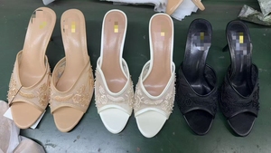 F829 Nuevo Za * Mujeres Tacones Zapatos de vestir de fiesta Sandalias de tacón alto personalizadas Zapatos bordados para damas Zapatos planos de ballet Stock - Product Image 6