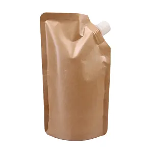 도매 독립 포장 비닐 봉지 콩 우유 음료 액체 하위 포장을위한 노즐과 스파우트 파우치