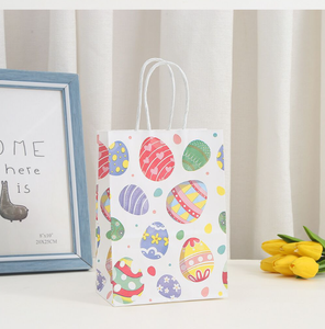 DAMAI Wholesale <b>Easter</b> Decor Bunny Carrot Egg Printed Kraft Paper <b>Bags</b> Cartoon Party Shopping Gift Packaging - Product Image 2