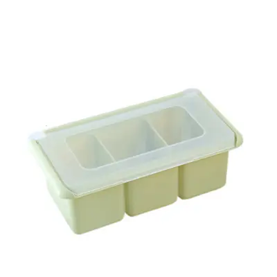 キッチンプラスチック食品収納オーガナイザー4グリッドプラスチック調味料ボックススパイスコンテナ