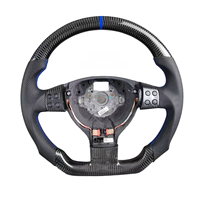 Volant de voiture en cuir perforé de haute qualité avec fibre de carbone, accessoires de voiture, volant pour Volkswagen B6 MK5 Golf 5 GTI R