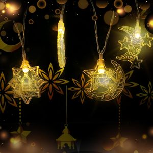Guirnalda de Luces LED de Estrellas Lunares, Decoración de Ramadán EID Mubarak, Iluminación Decorativa, Luces LED para Fiestas - Product Image 6