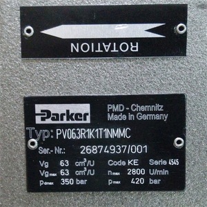 Pompe à piston hydraulique Parker Pv063r1k1t1nmmc 63 cm U 350 bars, fabrication allemande - Product Image 1