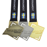 Médailles de prix du tournoi des nations Médailles en alliage de zinc en métal 3D Logo personnalisé Médailles de jiu-jitsu brésilien en laiton double face or argent