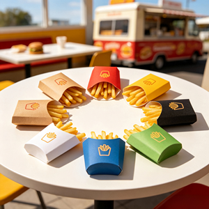 Muestra Gratuita de Cajas de Papel Personalizadas para Comida Rápida, Cajas para Hamburguesas, Papas Fritas y Snacks, Caja para Llevar Comida - Product Image 5