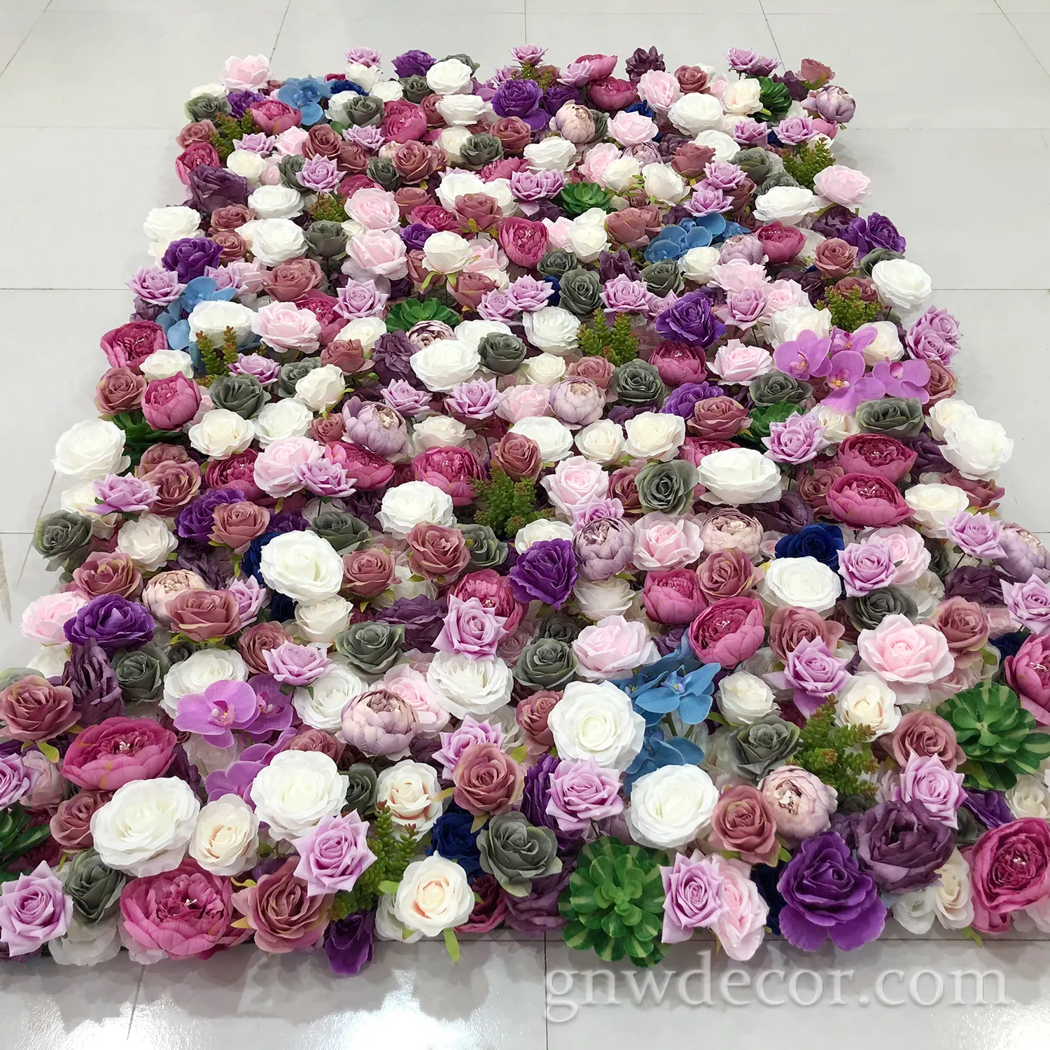 Wholesale Rose Wall Luxury Wedding Stage Rolled Up Decorative 3D Other Decorative Flowers and Plants Purple Flower Backdrop