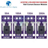 TZT ACS758 50/100/150/200A Modul Sensor Arus Hall Analog Linier AC DC 3.3V-5V ACS758LCB-050B 100B-PFF-T Konektor Model RC
