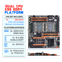 NOUVELLE Carte mère double processeur prenant en charge XEON E5 V3 V4 Quad Channel 8X DDR4 RAM 2X M.2 SSD 8X SATA3.0 X99 Carte mère double processeur