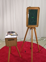 Photomaton en bois de luxe pour mariage, fête, événement, studio de selfie