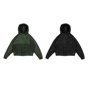 Sudadera con Capucha de Lona de Algodón para Hombre KingSen de Alta Calidad, con Cierre, Lavado Ácido, Estilo Urbano Invernal, Bordada - Product Image 5