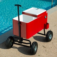 Glacière isotherme moderne en métal de 80 QT, personnalisable, multicolores, pour l'extérieur, avec panneau solaire, étanche, 4 roues