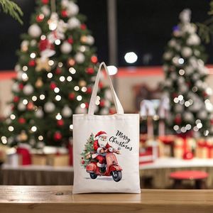 Custom Printed Logo Foldable <b>Christmas</b> Cotton Tote <b>Bag</b> Factory Direct Cartoon Canvas <b>Shopping</b> <b>Bag</b> - Product Image 4