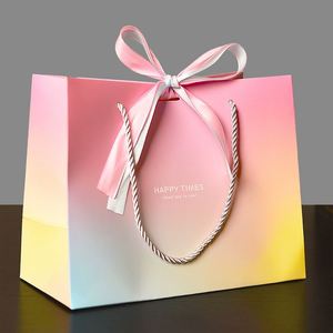 Biodegradable Custom Printed Logo Luxury Rainbow Boutique Perfumes Packaging Wedding <b>Bag</b> <b>Small</b> Jewelry <b>Paper</b> <b>Bag</b> With Handles - Product Image 5