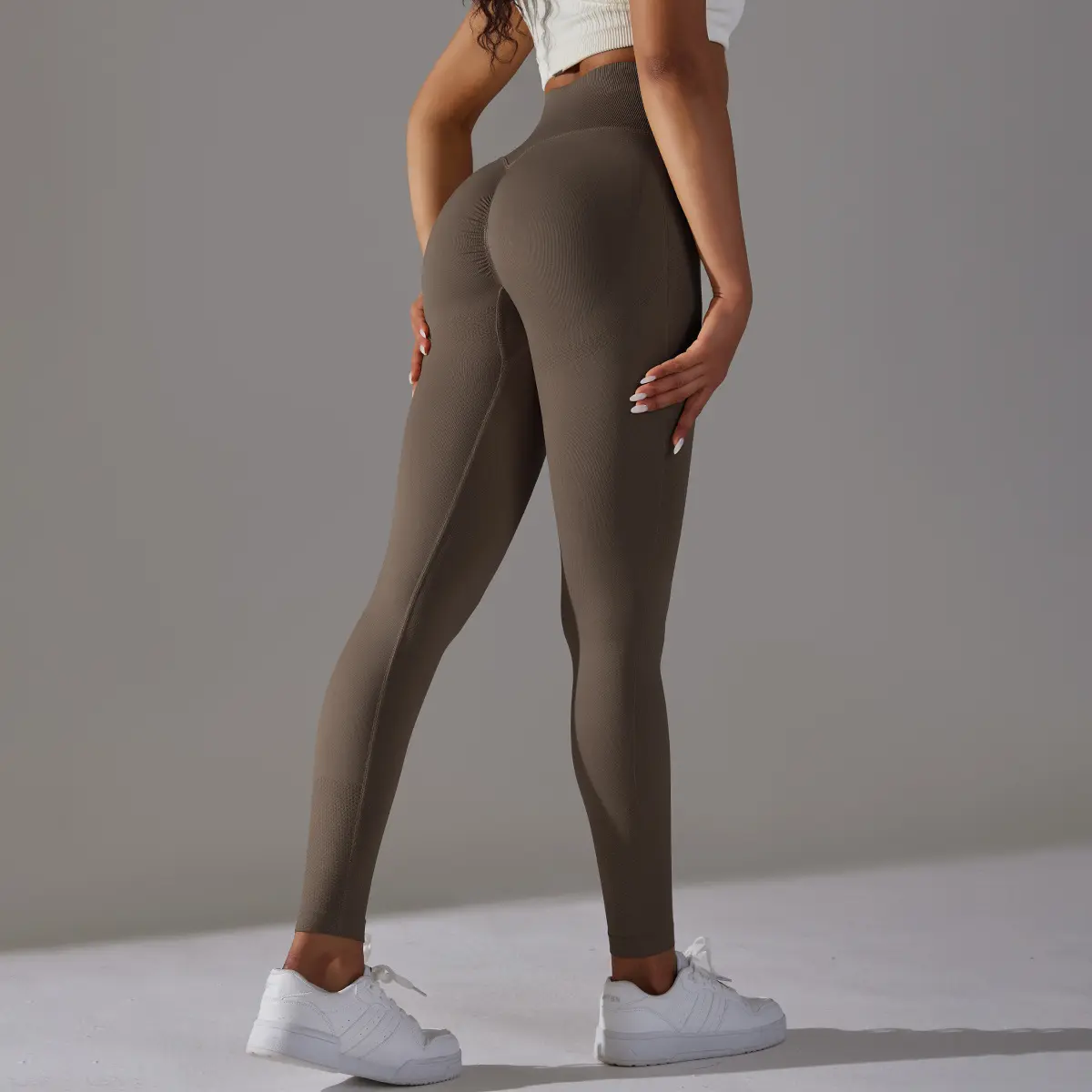 Frauen No Front T Line High Taille Yoga Hose Butt Lift Fitness Yoga Gym Leggings