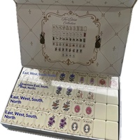 (En stock) Nouveauté 2026 : Tuiles de Mahjong en Acrylique Série Eloise Deluxe à Trois Couches avec Motif Écaille de Tortue pour Jeux d'Échecs et de Cartes