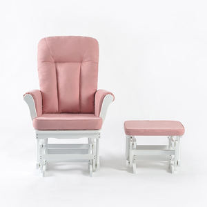 ชุดเครื่องร่อนและออตโตมันทันสมัยสำหรับเด็กเก้าอี้โยกไม้เนื้อแข็งแสนสบายพร้อมออตโตมัน - Product Image 2