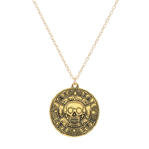 Collier pendentif crâne aztèque vintage pour femmes, collier en alliage punk gothique européen américain, collier statement géométrique rétro - Product Image 3