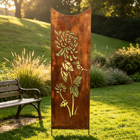 Panneau de jardin rustique en métal rouillé avec découpe d'oiseau, décoration en fer résistante aux intempéries pour pelouse et cour