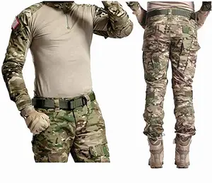 La rana di rana in policotone da uomo si adatta alla camicetta camouflage us clothes uniforme nera