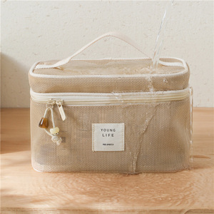 Custom New Portable Tote Zipper See Through Mesh Shampoo <strong>Shower</strong> Storage Cosmetic Makeup Toiletry <strong>Bag</strong> - Product Image 4