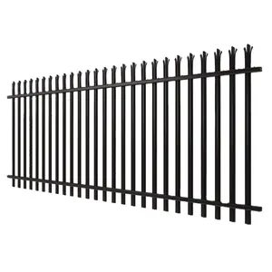 Toptan W soluk galvanizli çelik bahçe Palisade çit ferforje güçlü ızgara tasarımları PVC kaplı Palisade bahçe çit