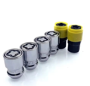 Kit de clés <span class=keywords><strong>antivol</strong></span> pour <span class=keywords><strong>écrou</strong></span>s de roue, outil de démontage compatible <span class=keywords><strong>BMW</strong></span> / Mercedes-Benz, chromé, classe métrique 4.8 6.8 - Product Image 1