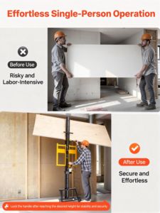 Pengangkat <span class=keywords><strong>Drywall</strong></span>, Alat Angkat Lembaran Gipsum Tugas Berat 150 Lbs untuk Pemasangan Plafon & Dinding, Pemasangan <span class=keywords><strong>Drywall</strong></span> Satu Orang - Product Image 3