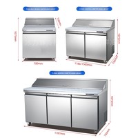 Bingli Fresh Armoire à salade en acier inoxydable à température unique Comptoir à sandwich réfrigéré commercial pour pain légumes