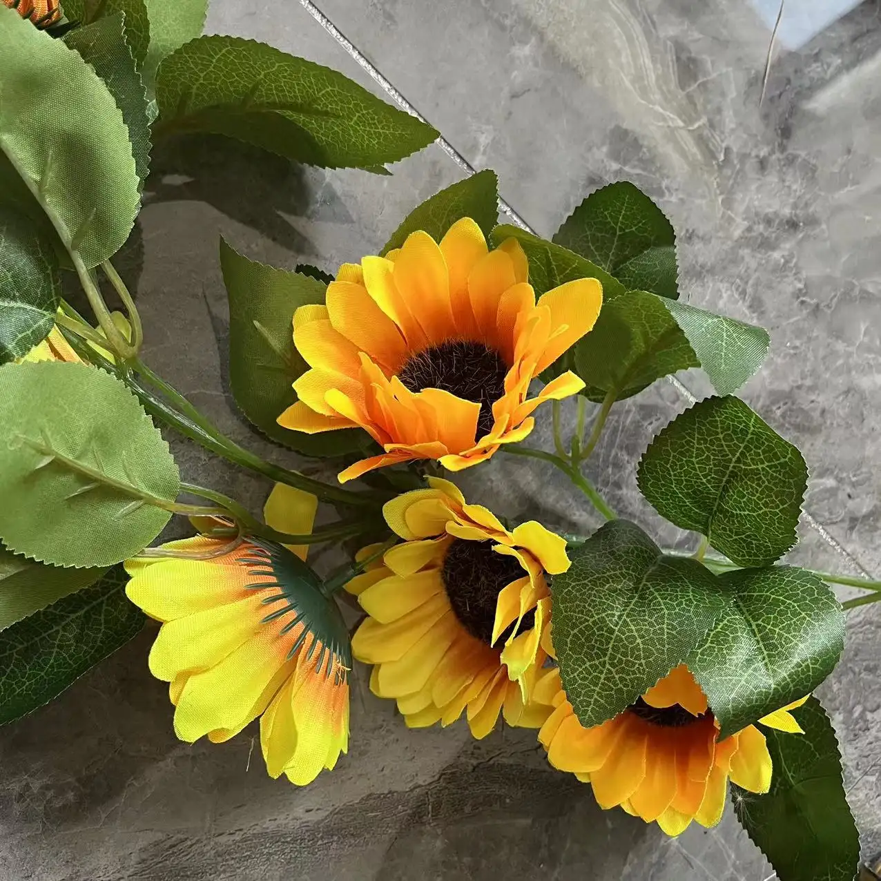 Hot Sale Artificial Hanging Sunflower String Flower Garland for Wedding Home Decor