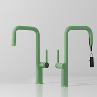 Robinet de cuisine moderne en alliage de zinc chromé or rose, à poignée unique, flexible, à montage sur plan, en céramique, rotation à 360 degrés, pour hôpital