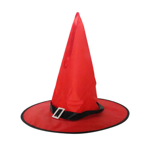 Halloween Witch Hat Pointed Cone Shape Black Red Orange Purple Green Pink Indoor Decoration Party Costume <b>Accessory</b> - Product Image 2