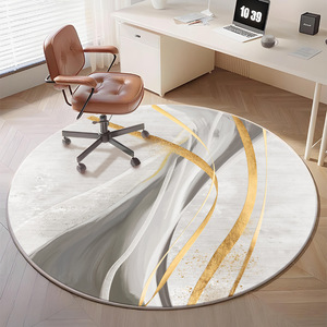 Alfombra Redonda Moderna Minimalista de Terciopelo Cristal con Patrón Abstracto para Sala de Estar, Dormitorio, Decoración del Hogar, Estilo Nórdico, H-011-1 - Product Image 4