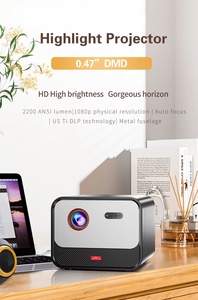 Proyector de Video Profesional HaoMing X5 1080P FHD 4K <span class=keywords><strong>Max</strong></span> con Luz LED, DLP Link 3D, Altavoces Duales, Bluetooth, para Cine en Casa, <span class=keywords><strong>Android</strong></span> - Product Image 5