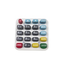 Claviers et pavés numériques en caoutchouc silicone sur mesure pour machines de point de vente (PDV) avec capteurs P+R, rétroéclairés et couleur personnalisée