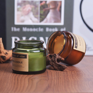 Scented Candle <b>Soy</b> <b>Wax</b> Glass Jar Minimalist Design Christmas Gift Floral Plant Fragrance - Product Image 3