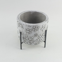Jardinière en ciment artisanale au design traditionnel pour plantes succulentes et bonsaïs, ornement de jardin et de balcon en gros pour les fêtes