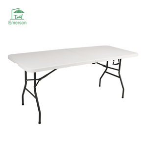 EMERSON 4ft Outdoor Furniture Folding Table Picnic Rectangle Plastic Party Tables Portable Plastic Folding Tables