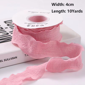 Pita Tepi Ekor Ikan Poliester Linen Mewah Grosir 4cm Tekstur Jernih DIY Pita Pembungkus Kado Pernikahan Natal 10Yard/<span class=keywords><strong>Roll</strong></span> - Product Image 6