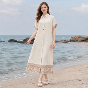 <span class=keywords><strong>Abito</strong></span> chemise midi da donna in viscosa, vestito elegante con stampa paisley e bottoni, <span class=keywords><strong>abito</strong></span> <span class=keywords><strong>lungo</strong></span>. - Product Image 1