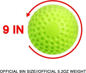 Ballons de baseball d'entraînement en mousse PU alvéolée, sans sensation de coup, pour machine à lancer, 9 pouces, 5 OZ, pour la pratique sportive en extérieur - Product Image 2