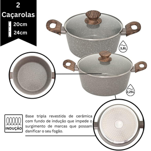 Cooking Pots And Pans Glass Lids Bakelite Handles Dishwasher Oven Safe for Gas <b>Induction</b> Stoves Ceramic <b>Cookware</b> <b>Set</b> - Product Image 2
