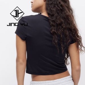 Camiseta Corta de Verano de Alta Calidad para Mujer, Cuello Redondo, Acanalada, Personalizable con su Propia Marca - Product Image 2