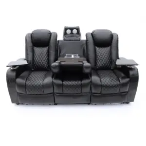 Geeksofa Power Recliner Home Theater Seating With Power Headrest Drop Down Table Power Outlet Over Head Robot Light For Resale