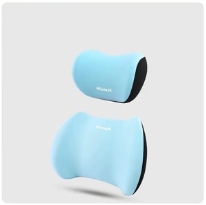 HONGLILAI Almohada Cervical para Coche de Seda Fría PU, Soporte Lumbar de Fibra Sintética para Deportes, Cuatro Estaciones, Juego de Reposacabezas y Soporte para Asiento, 2 Piezas - Product Image 5