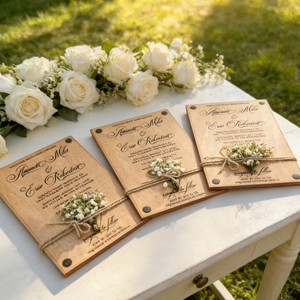 Invitaciones de Boda de Madera 2026, Invitaciones de Boda Únicas Grabadas a Medida, Invitaciones de Boda de Madera Hechas a Mano - Product Image 5